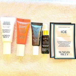 Sunday Riley, Good Genes, C.E.O 15%, Auto Correct Eye, U.F.O clarifying oil.